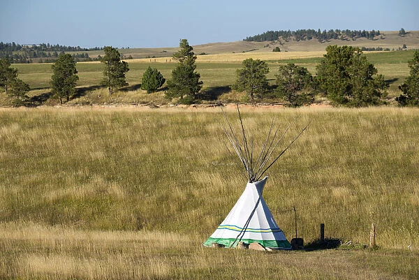 USA, Wyoming, Devils Tower, National Monument, Tipi near the park entrance