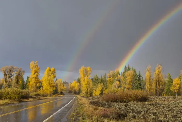 Framed Print : USA, Wyoming, Rockies, Rocky Mountains, Grand Teton, National Park, rainbow during Framed Print : USA, Wyoming, Rockies, Rocky Mountains, Grand Teton, National Park, rainbow during