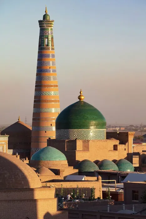 Framed Print : Uzbekistan, Khiva, the Islam Khodja minaret and medressa Framed Print : Uzbekistan, Khiva, the Islam Khodja minaret and medressa