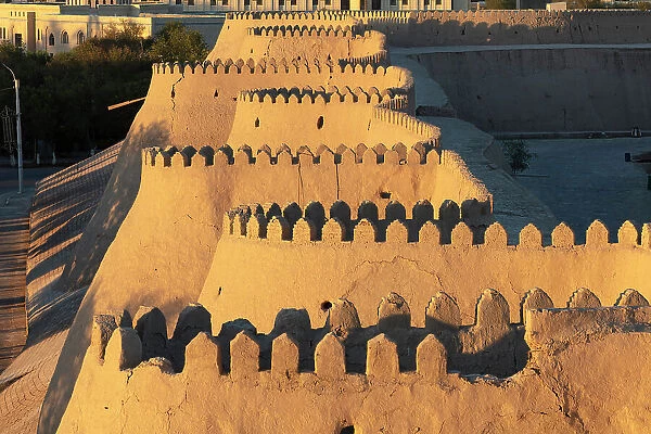 Uzbekistan, Khiva, the mud brick walls of the Itchan Kala