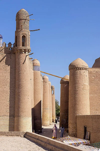 Uzbekistan, Khiva, the outer walls of the Khan palace