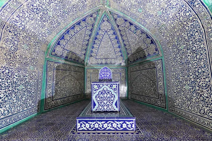 Framed Print : Uzbekistan, Khiva, Pakhlavan Mahmoud Mausoleum, the tiled tomb of Pakhlavan Mahmud