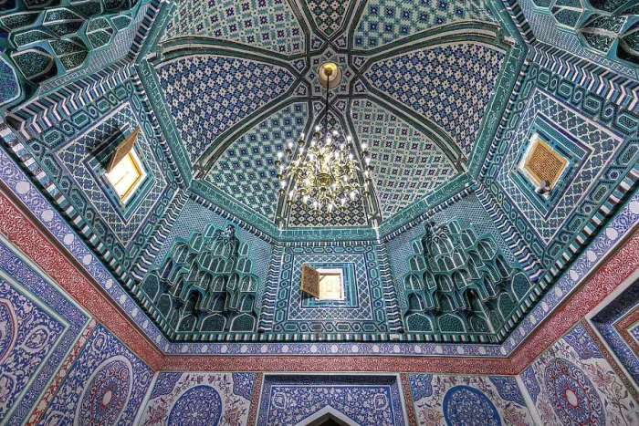 Framed Print : Uzbekistan, Samarkand, Interior of Shah-i-Zinda shrine complex Framed Print : Uzbekistan, Samarkand, Interior of Shah-i-Zinda shrine complex