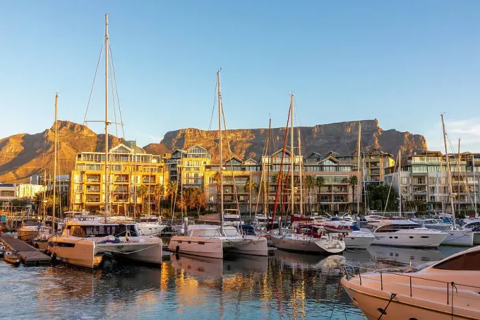 Framed Print : V & A Waterfront and Table Mountain at Sunset, Cape Town, Western Cape Province, South Africa Framed Print : V & A Waterfront and Table Mountain at Sunset, Cape Town, Western Cape Province, South Africa
