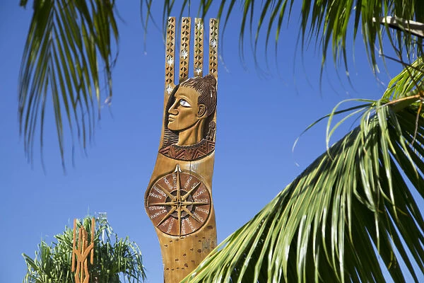 Va a Hokulea monument in Jardins de Paofai, Pape ete, Tahiti, French