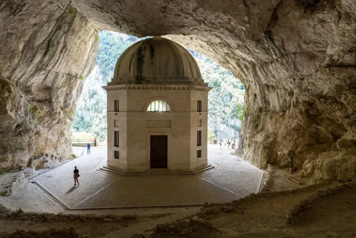 Framed Print : Valadier Temple in a cave, Marche region, Central Italy. (MR) Framed Print : Valadier Temple in a cave, Marche region, Central Italy. (MR)