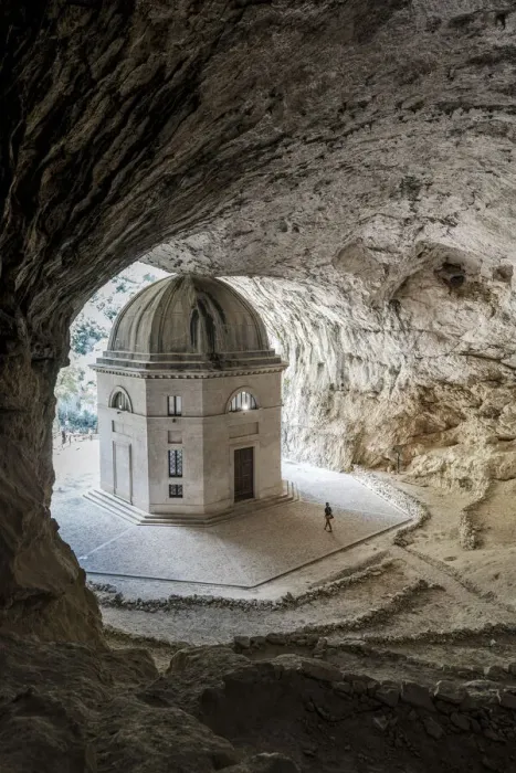 Framed Print : Valadier Temple in a cave, Marche region, Central Italy. (MR) Framed Print : Valadier Temple in a cave, Marche region, Central Italy. (MR)