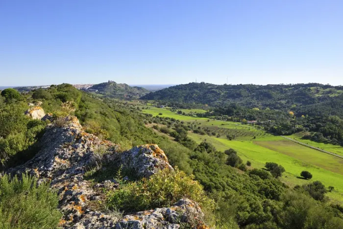 Framed Print : Vale dos Barris and Louro mountain range at the Arrabida Nature Park. Portugal