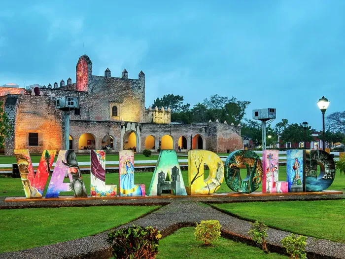 Framed Print : Valladolid Letters and Convent of San Bernardino de Siena at dusk, Sisal Park, Valladolid, Yucatan State, Mexico Framed Print : Valladolid Letters and Convent of San Bernardino de Siena at dusk, Sisal Park, Valladolid, Yucatan State, Mexico