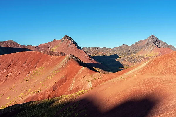 Valle Rojo (Red Valley) at sunrise, near Rainbow mountain, Pitumarca District, Cusco Region, Peru