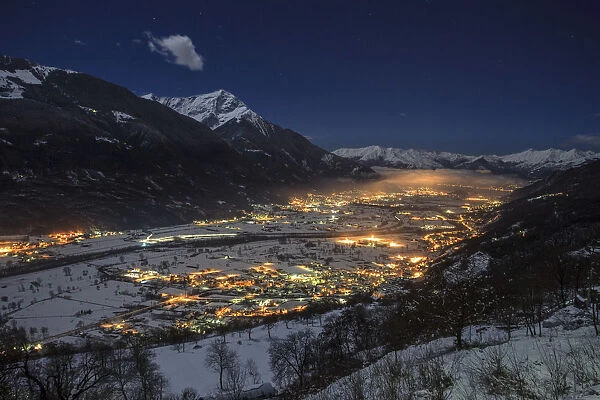 Valtellina, in the background Legnone mountain, Lombardy, Italy