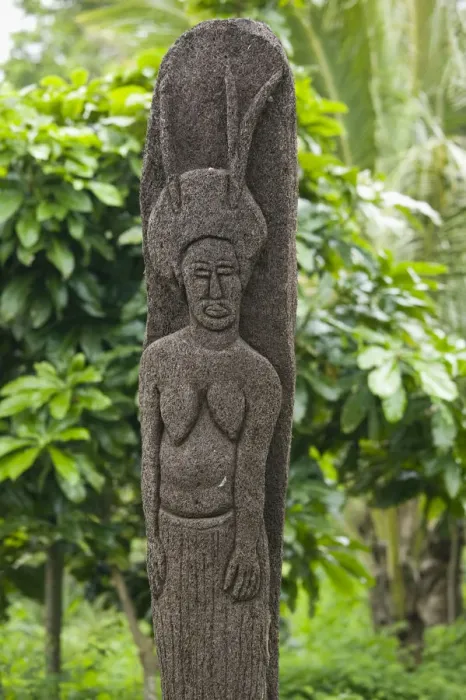 Framed Print : Vanuatu, Tanna Island, Lamnatu, Native Lava Stone Carvings