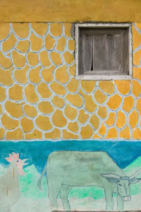Framed Print : Vanuatu, Tanna Island Lenakel, Waterfront wall detail
