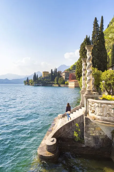 Framed Print : Varenna, Lecco province, Lombardy, Italy The botanical garden at Villa Monastero in Varenna