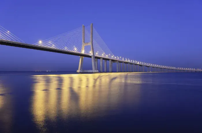 Framed Print : Vasco da Gama Bridge over the Tagus river (Tejo river), the longest bridge in Europe Framed Print : Vasco da Gama Bridge over the Tagus river (Tejo river), the longest bridge in Europe