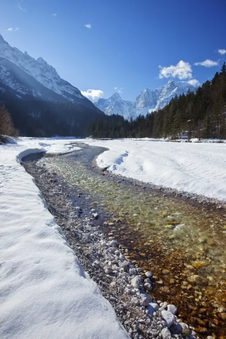 Framed Print : Velika Pisnca River in winter, Kranjska Gora, Triglavski National Park, Julian Alps Framed Print : Velika Pisnca River in winter, Kranjska Gora, Triglavski National Park, Julian Alps