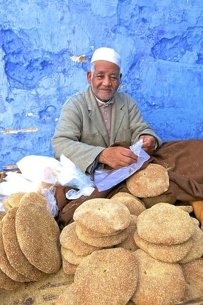 Vendor with Freshly Baked Bread, Rabat, Morocco, North Africa