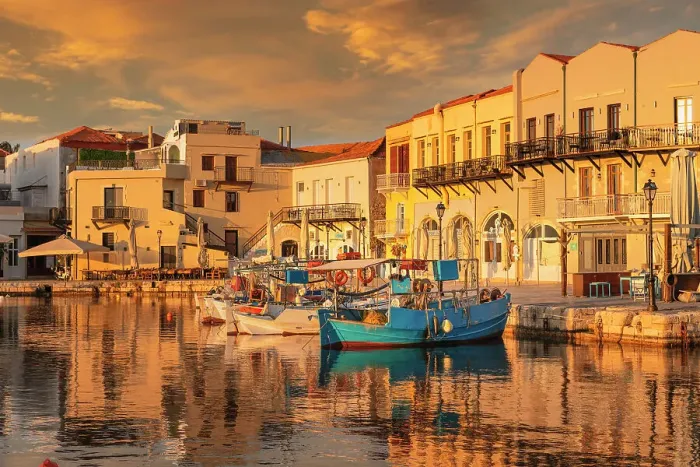 Framed Print : Venetian harbor, Rethymno, Crete, Greece