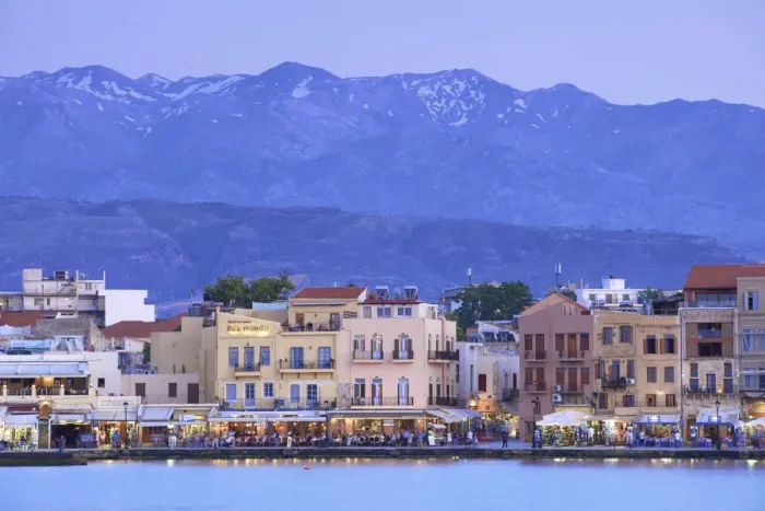 Framed Print : The Venetian Harbour at Dusk, Chania, Crete, Greek Islands, Greece, Europe Framed Print : The Venetian Harbour at Dusk, Chania, Crete, Greek Islands, Greece, Europe