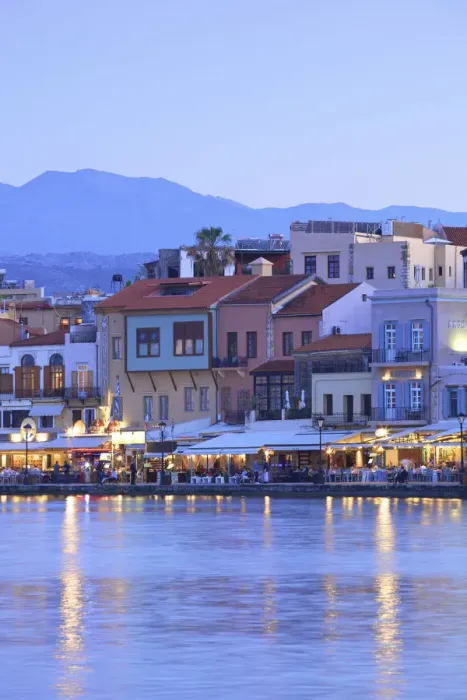 Framed Print : The Venetian Harbour at Dusk, Chania, Crete, Greek Islands, Greece, Europe Framed Print : The Venetian Harbour at Dusk, Chania, Crete, Greek Islands, Greece, Europe
