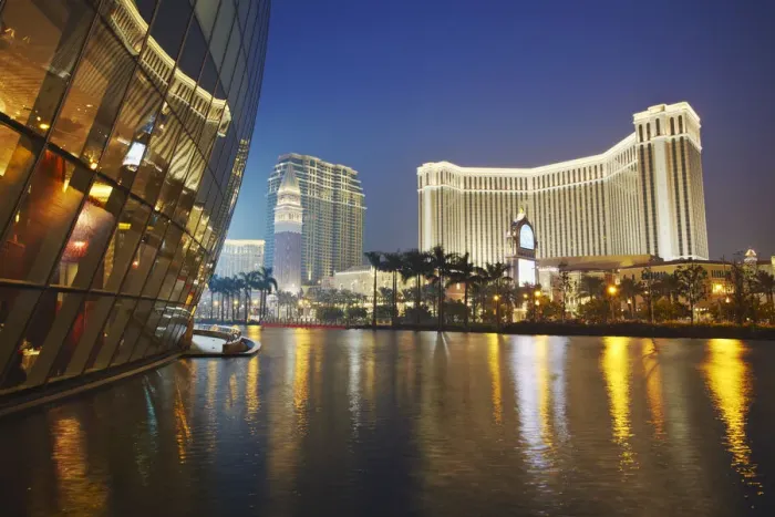Framed Print : The Venetian Hotel from the City of Dreams, Cotai Strip, Macau, China Framed Print : The Venetian Hotel from the City of Dreams, Cotai Strip, Macau, China