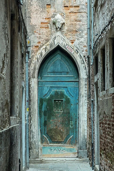 Venetian style doorway, Castello, Venice, Veneto, Italy
