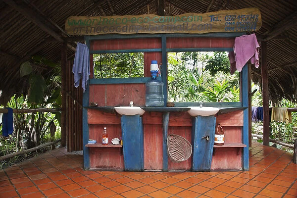 Venezuela, Delta Amacuro, Orinoco Delta, Orinoco Eco Camp, Jungle Bathroom