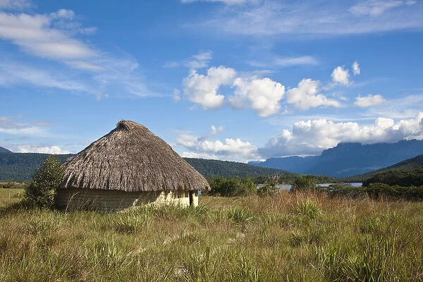 Venezuela, Guayana, Canaima National Park, Thatched hut