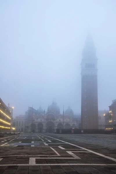 Venice, Italy. Piazza San Marco in the fog