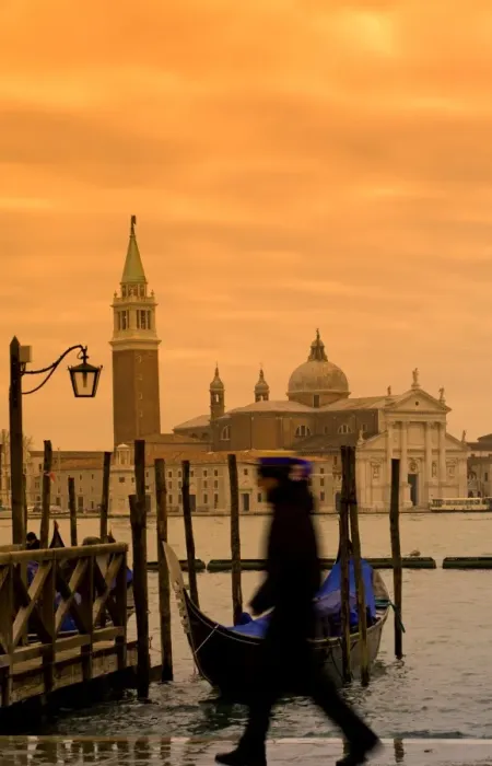 Framed Print : Venice, Veneto, Italy; A gondolier walking on the bacino di san marco onlooking San Giorgio Maggiore Framed Print : Venice, Veneto, Italy; A gondolier walking on the bacino di san marco onlooking San Giorgio Maggiore