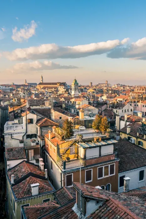 Framed Print : Venice, Veneto, Italy. High angle view cityscape at sunset Framed Print : Venice, Veneto, Italy. High angle view cityscape at sunset