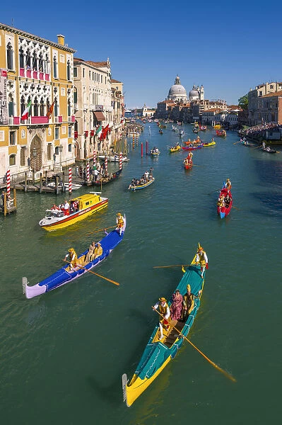 Venice, Veneto, Italy. Historical regatta event on the Grand Canal