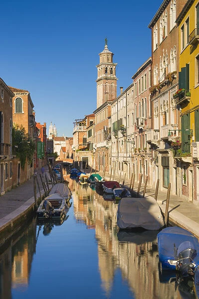 Venice, Veneto, Italy. Typical street canal