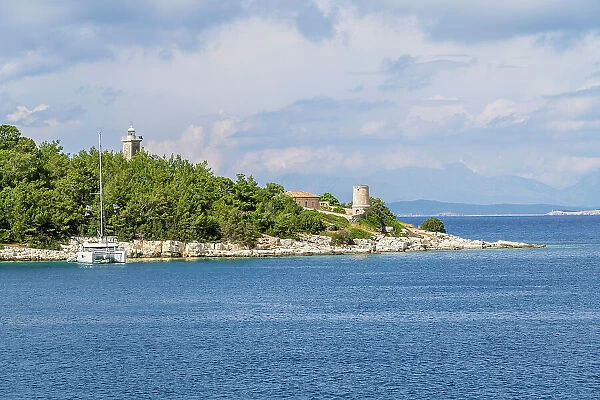 Venitian lighthouse in Fiscardo, Kefalonia, Ionian Islands, Greek Islands, Greece