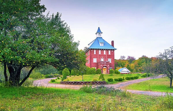 Vermont, Newark, Victorian Style English Manor, Mansion, Autumn, Apple Tree, Northeast Kingdom