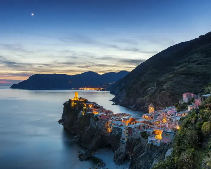 Framed Print : Vernazza at Dusk, Cinque Terre, Liguria, Italy Framed Print : Vernazza at Dusk, Cinque Terre, Liguria, Italy