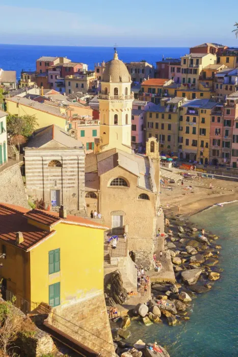 Framed Print : Vernazza village, high angle view, Vernazza, Cinque Terre, Liguria, Italy Framed Print : Vernazza village, high angle view, Vernazza, Cinque Terre, Liguria, Italy