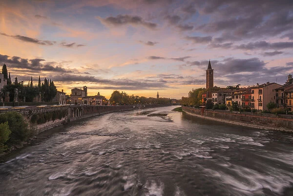 Verona along the Adige river, Veneto, Italy, Europe