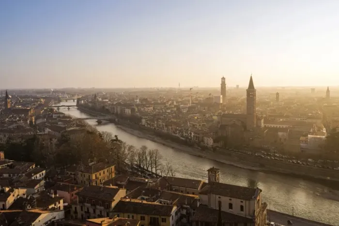 Framed Print : Verona, Veneto, Italy. Panoramic view of Verona from Piazzale Castel San Pietro Framed Print : Verona, Veneto, Italy. Panoramic view of Verona from Piazzale Castel San Pietro
