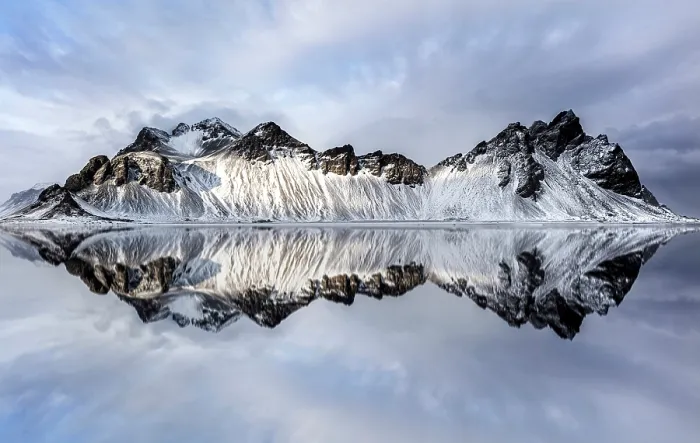 Framed Print : Vestrahorn mountain in winter, reflecting in the shallow water of a nearby lagoon, Stokksnes, Southeast Iceland Framed Print : Vestrahorn mountain in winter, reflecting in the shallow water of a nearby lagoon, Stokksnes, Southeast Iceland