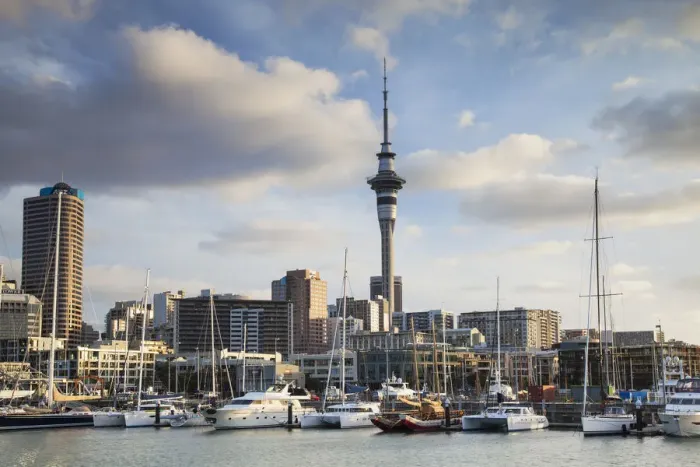 Framed Print : Viaduct Harbour and Sky Tower, Auckland, North Island, New Zealand Framed Print : Viaduct Harbour and Sky Tower, Auckland, North Island, New Zealand