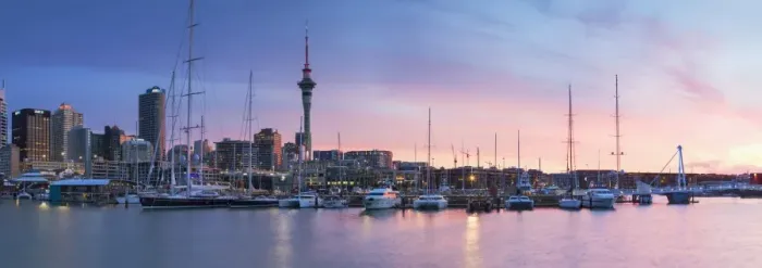 Framed Print : Viaduct Harbour and Sky Tower at sunset, Auckland, North Island, New Zealand Framed Print : Viaduct Harbour and Sky Tower at sunset, Auckland, North Island, New Zealand