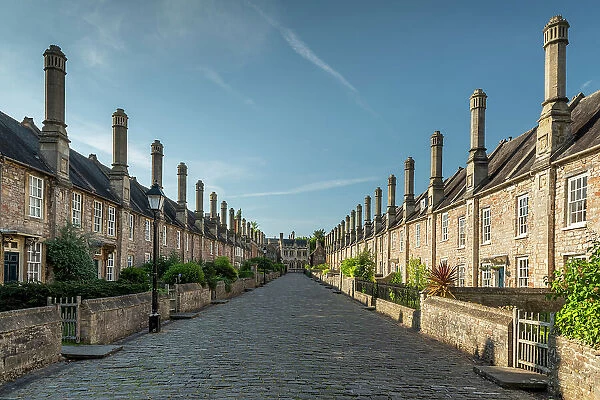 Vicars Close in the cathedral city of Wells, Somerset, England. Spring (May) 2019