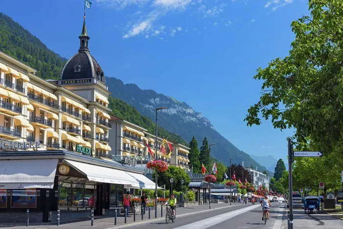 Framed Print : Victoria Jungfrau Grand Hotel, Interlaken, Canton of Bern, Switzerland