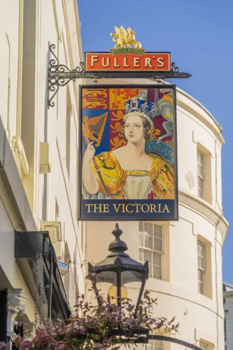 Framed Print : The Victoria Pub sign, London, England, UK Framed Print : The Victoria Pub sign, London, England, UK