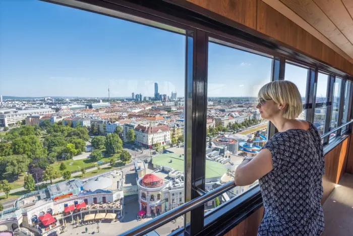 Framed Print : Vienna, Austria, Europe. View from a cabin of the Giant Ferris Wheel Framed Print : Vienna, Austria, Europe. View from a cabin of the Giant Ferris Wheel