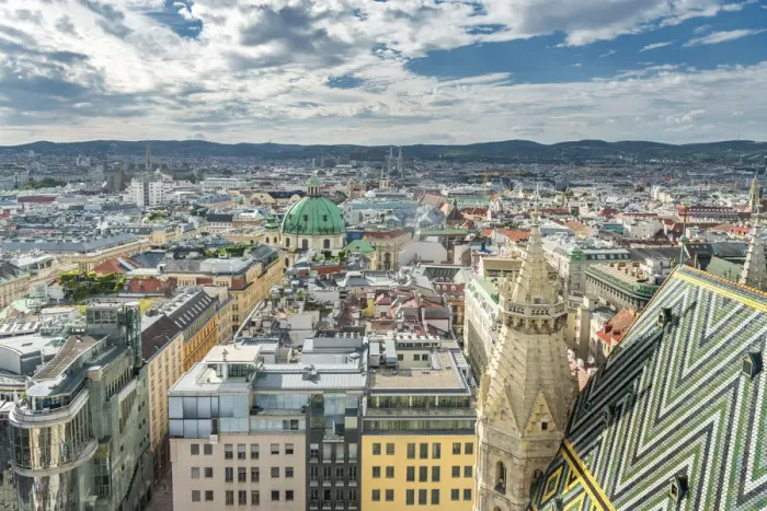 Framed Print : Vienna, Austria, Europe. View of Vienna from South Tower of the Saint Stephen s Framed Print : Vienna, Austria, Europe. View of Vienna from South Tower of the Saint Stephen s