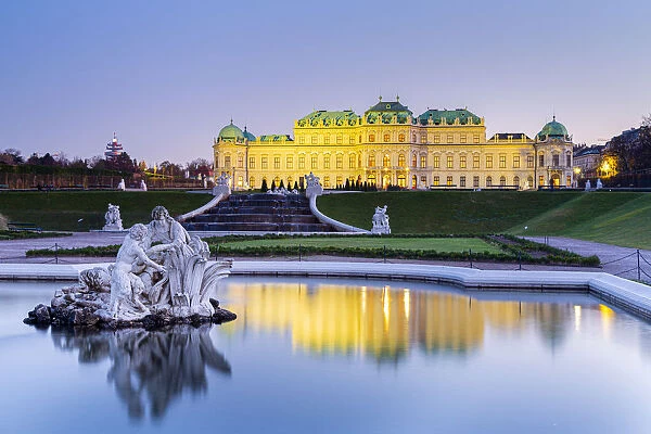 Vienna, Austria Upper Belvedere Palace and fountain