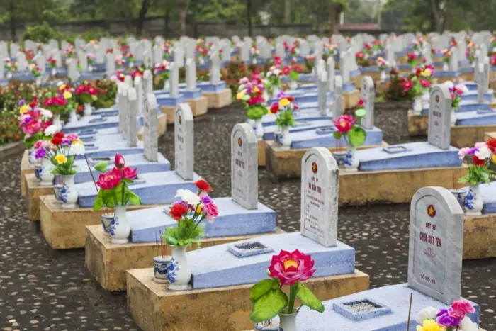 Framed Print : Vietnam, DMZ Area, Quang Tri Province, Cam Lo, North Vietnamese Military cemetery