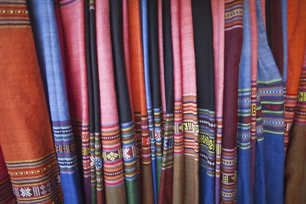 Vietnam, Hoi An, Silk Shop Fabric Display